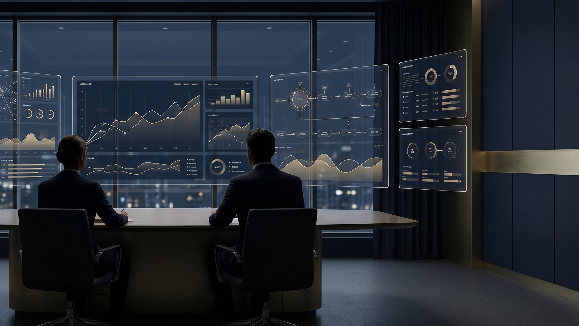 Hybrid operating room with executive scorecards, Teams workflow, and AI agent support